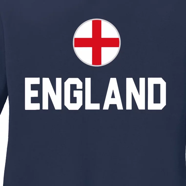 Cool England Flag Ladies Long Sleeve Shirt