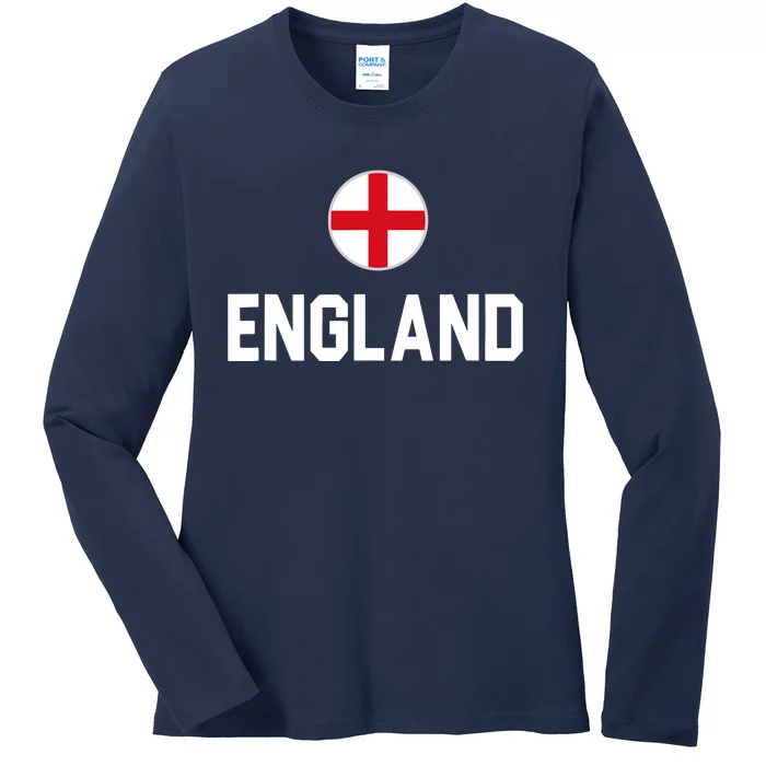 Cool England Flag Ladies Long Sleeve Shirt