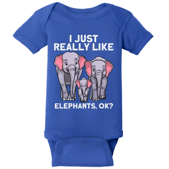 Cute Elephant For Women Land Animal Elephant Lover Baby Bodysuit