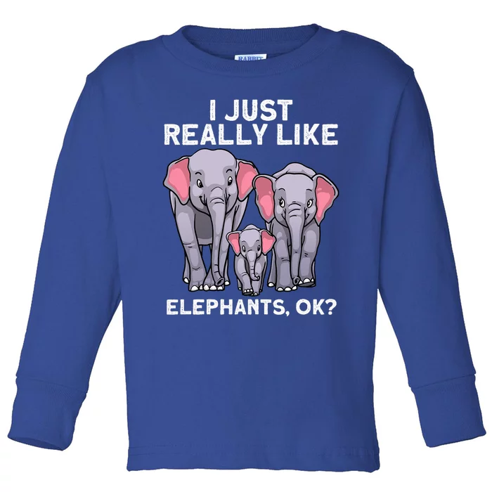 Cute Elephant For Women Land Animal Elephant Lover Toddler Long Sleeve Shirt