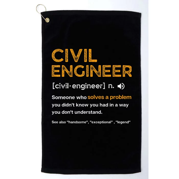 Civil Engineer Funny Definition Engineering Platinum Collection Golf Towel