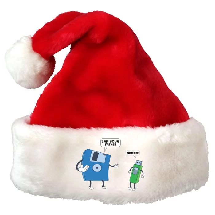 Computer Engineering Father Son Floppy Disk Engineer Premium Christmas Santa Hat