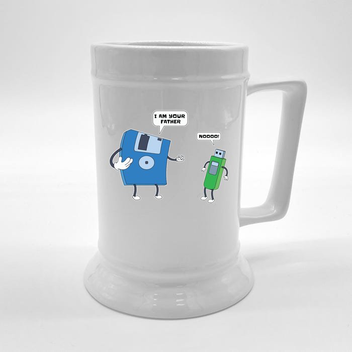 Computer Engineering Father Son Floppy Disk Engineer Front & Back Beer Stein