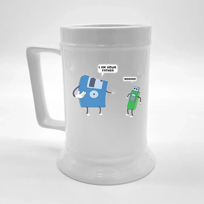 Computer Engineering Father Son Floppy Disk Engineer Front & Back Beer Stein