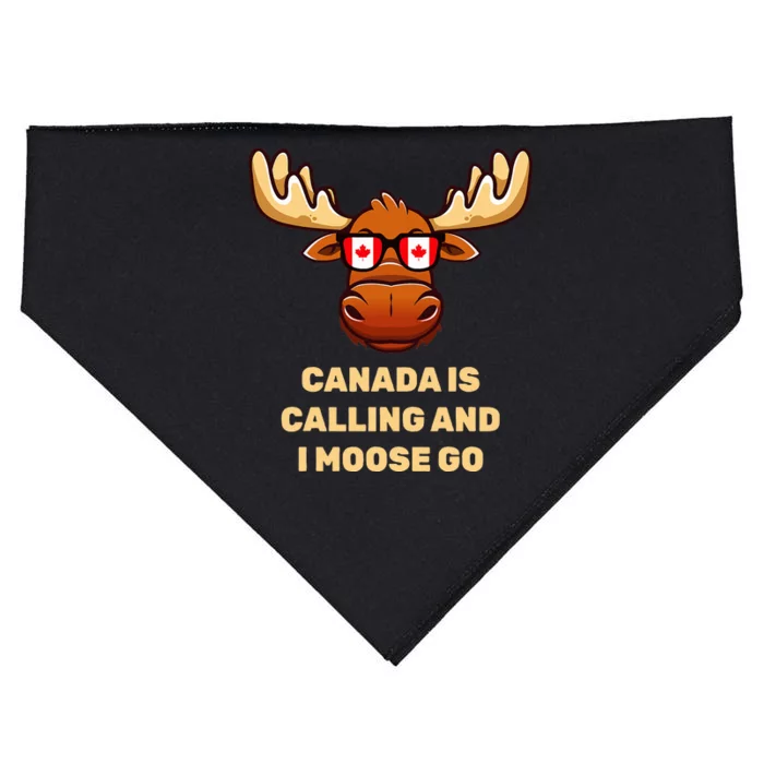 Canadian Elk Flag USA-Made Doggie Bandana