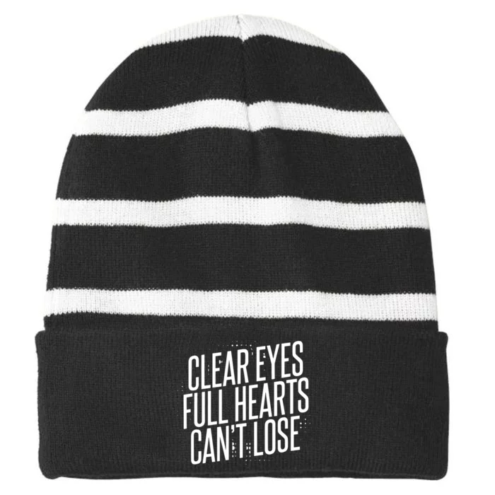 Clear Eyes Full Hearts CanT Lose Striped Beanie with Solid Band