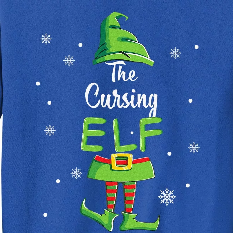 Cursing Elf Family Matching Christmas Pajamas Pjs Xmas Funny Tall Sweatshirt