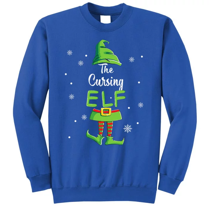 Cursing Elf Family Matching Christmas Pajamas Pjs Xmas Funny Tall Sweatshirt