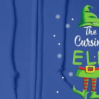 Cursing Elf Family Matching Christmas Pajamas Pjs Xmas Funny Full Zip Hoodie