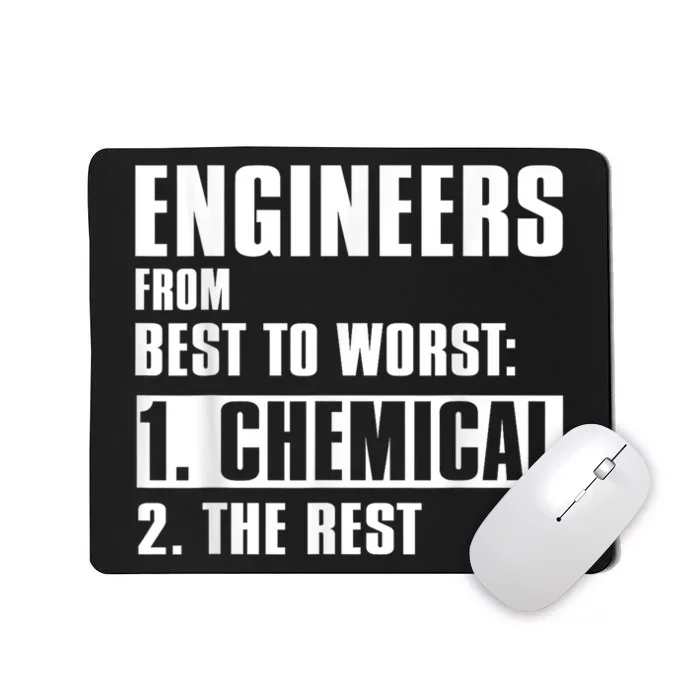 Chemical Engineer Funny Engineers From Best To Worst Mousepad