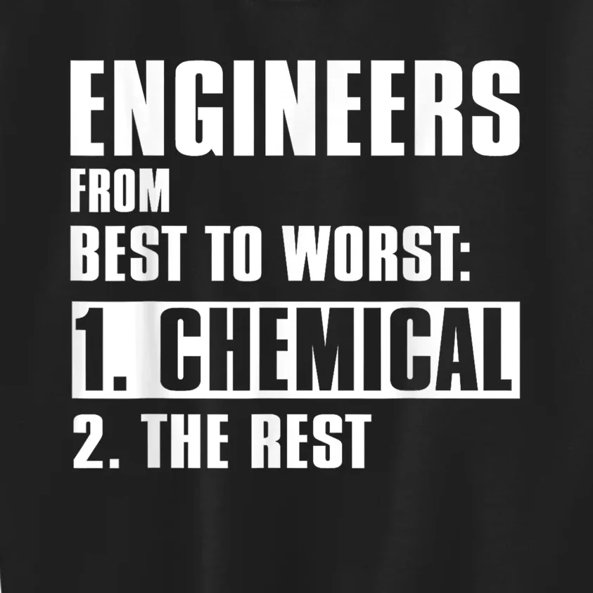 Chemical Engineer Funny Engineers From Best To Worst Kids Sweatshirt