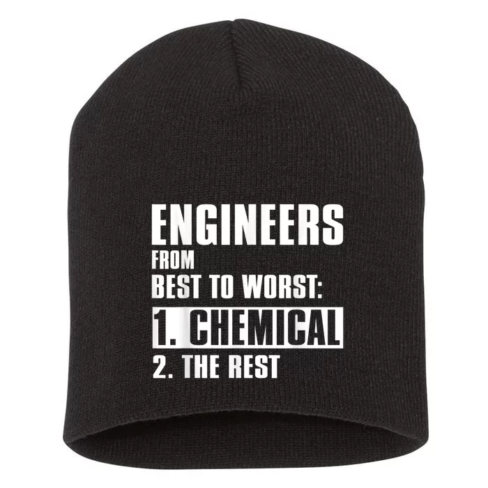 Chemical Engineer Funny Engineers From Best To Worst Short Acrylic Beanie