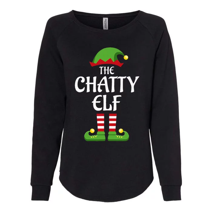 Chatty Elf Family Matching Group Christmas Womens California Wash Sweatshirt