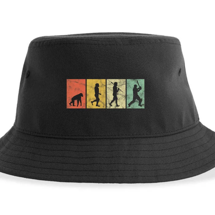 Cricket Evolution for Cricket Sports Player Funny Cricket Sustainable Bucket Hat