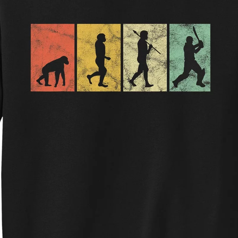 Cricket Evolution for Cricket Sports Player Funny Cricket Tall Sweatshirt