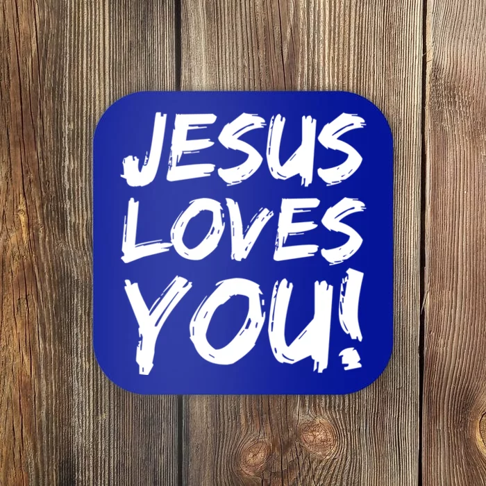 Christian Evangelism Gift Jesus Loves You! Great Gift Coaster