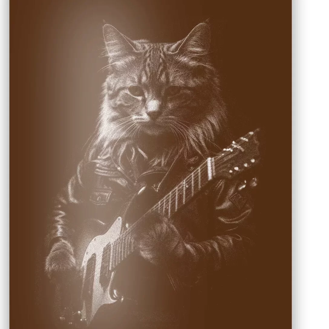 Cat Electric Guitar Poster