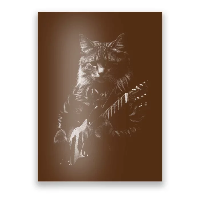 Cat Electric Guitar Poster