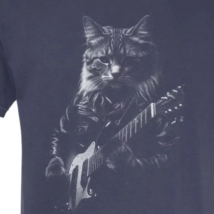 Cat Electric Guitar Garment-Dyed Heavyweight T-Shirt