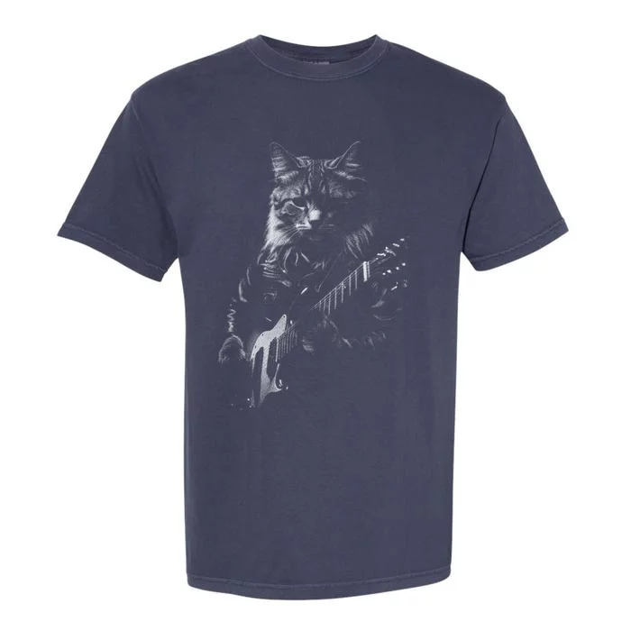 Cat Electric Guitar Garment-Dyed Heavyweight T-Shirt