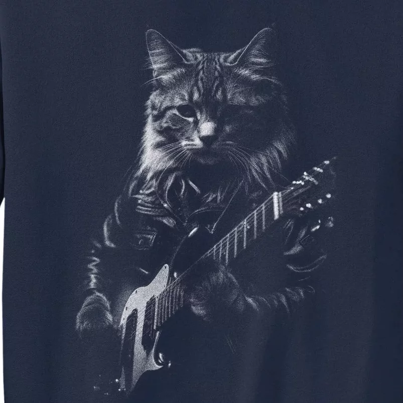 Cat Electric Guitar Tall Sweatshirt