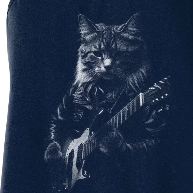 Cat Electric Guitar Women's Racerback Tank