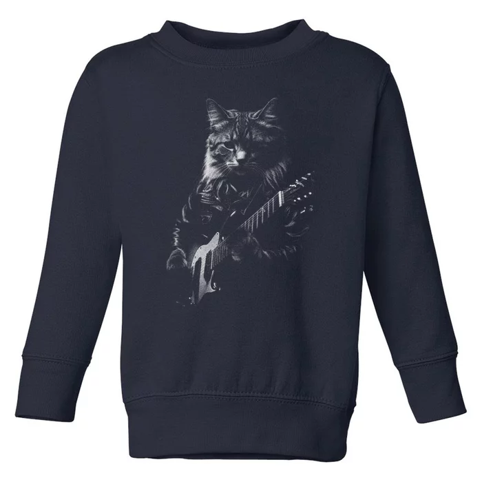 Cat Electric Guitar Toddler Sweatshirt