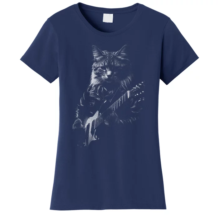 Cat Electric Guitar Women's T-Shirt