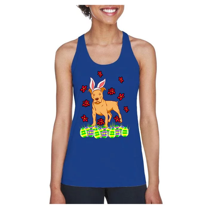 Cute Easter Gift Idea For Pit Bull Pittie Terrier Lovers Gift Women's Racerback Tank