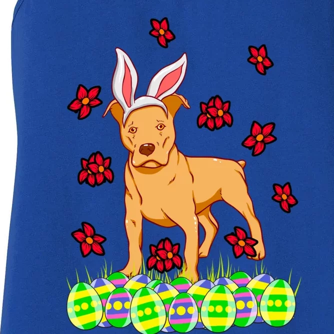 Cute Easter Gift Idea For Pit Bull Pittie Terrier Lovers Gift Women's Racerback Tank