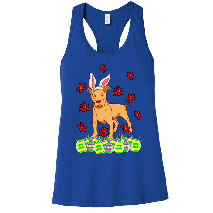 Cute Easter Gift Idea For Pit Bull Pittie Terrier Lovers Gift Women's Racerback Tank