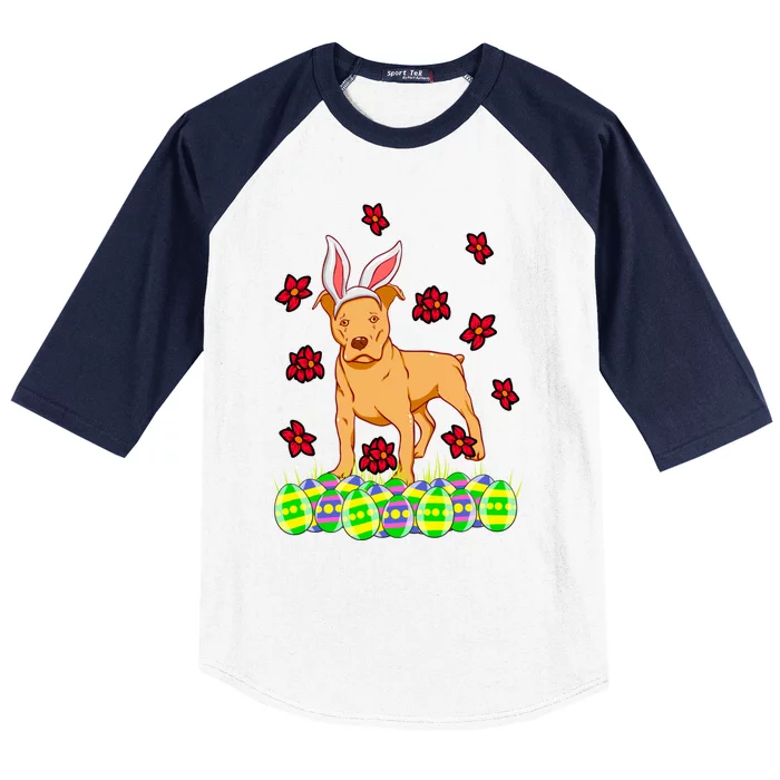 Cute Easter Gift Idea For Pit Bull Pittie Terrier Lovers Gift Baseball Sleeve Shirt