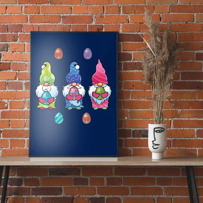 Cute Easter Gnomes Funny Colorful Easter Egg Hunting Gnome Poster