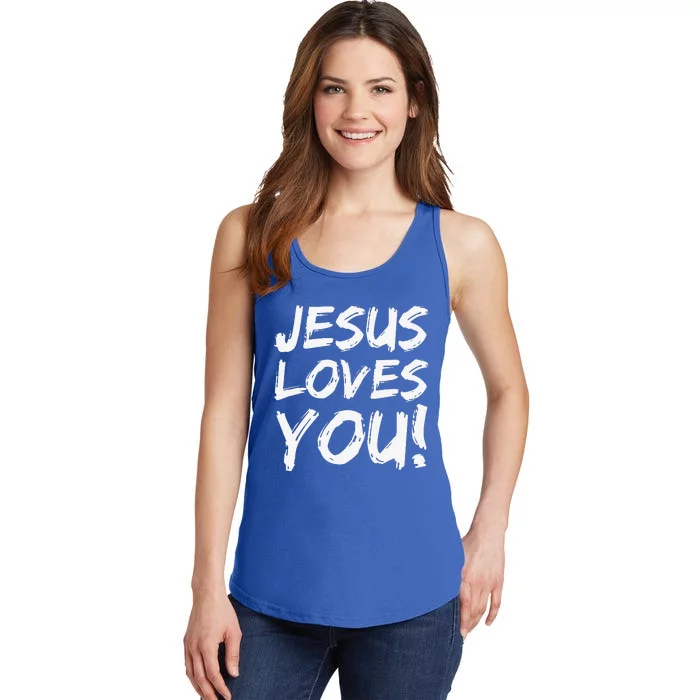 Christian Evangelism Gift For Jesus Loves You! Ladies Essential Tank