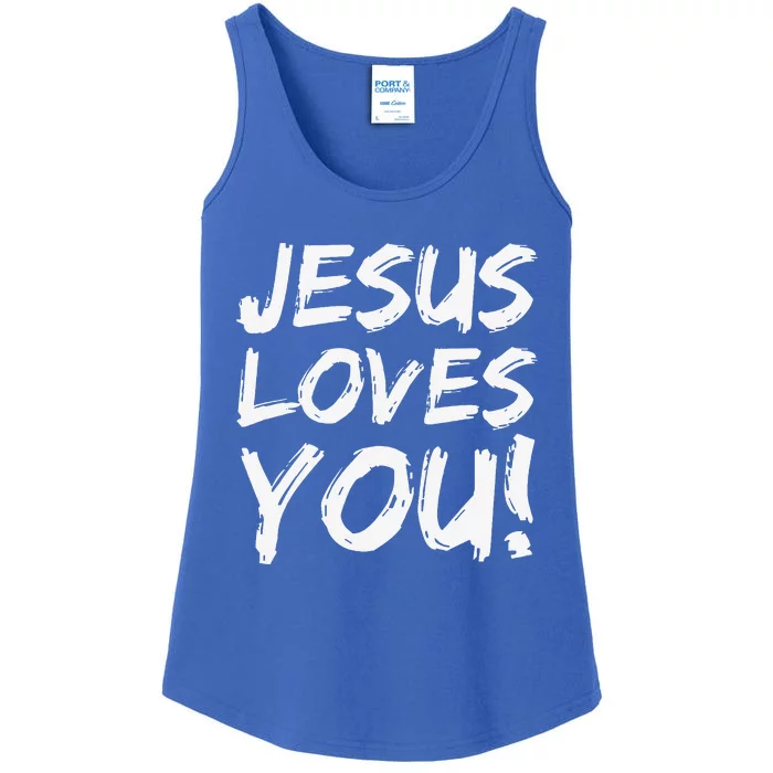 Christian Evangelism Gift For Jesus Loves You! Ladies Essential Tank