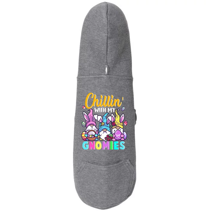 Cute Easter Gnomes Easter Bunnies Chillin With My Gnomies Gift Doggie 3-End Fleece Hoodie