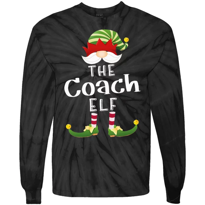 Coach Elf Group Christmas Funny Pajama Party Tie-Dye Long Sleeve Shirt