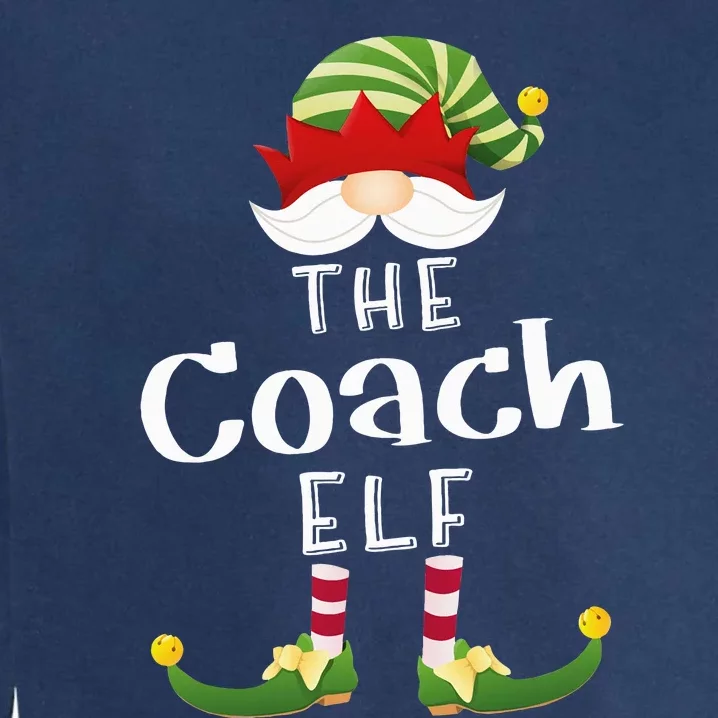 Coach Elf Group Christmas Funny Pajama Party Garment-Dyed Sweatshirt