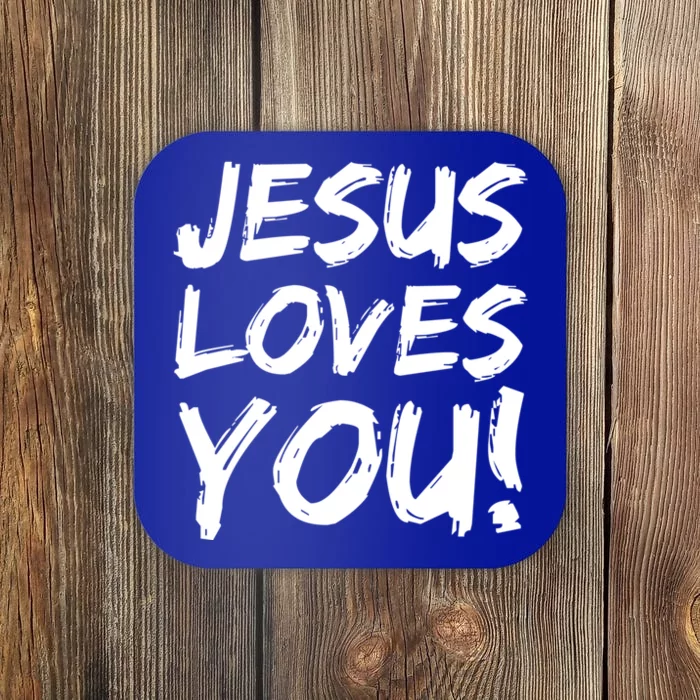 Christian Evangelism Gift Jesus Loves You! Gift Coaster