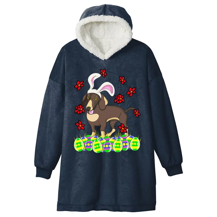 Cute Easter Gift Idea For Dachshund Doxie Weiner Dog Lovers Hooded Wearable Blanket