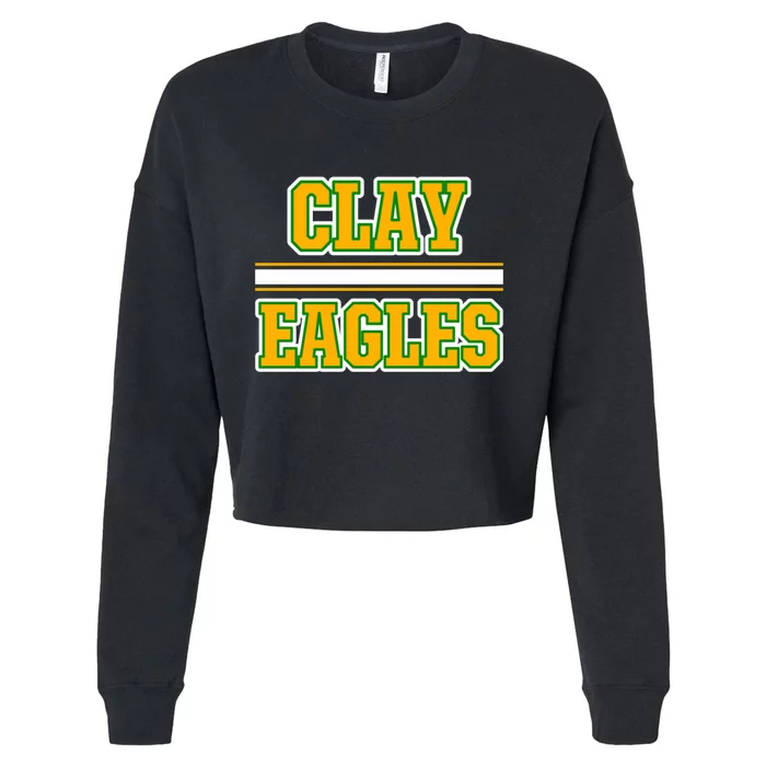 Clay Eagles Horizontal Stripes Cropped Pullover Crew