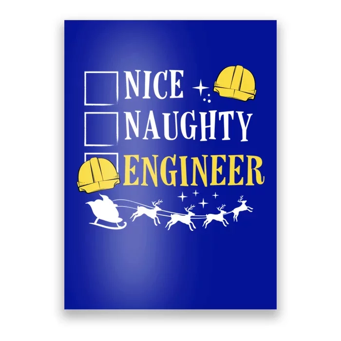 Christmas Engineer Happy Holidays Santa Claus Engineering Great Gift Poster