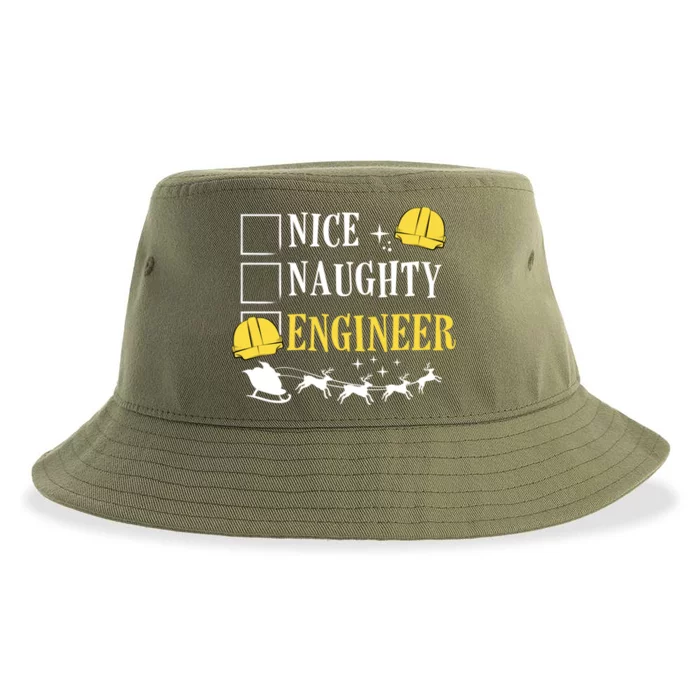 Christmas Engineer Happy Holidays Santa Claus Engineering Great Gift Sustainable Bucket Hat