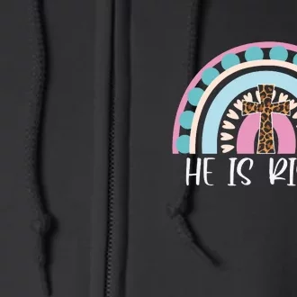 Christian Easter He Is Risen Easter Day Rainbow Full Zip Hoodie