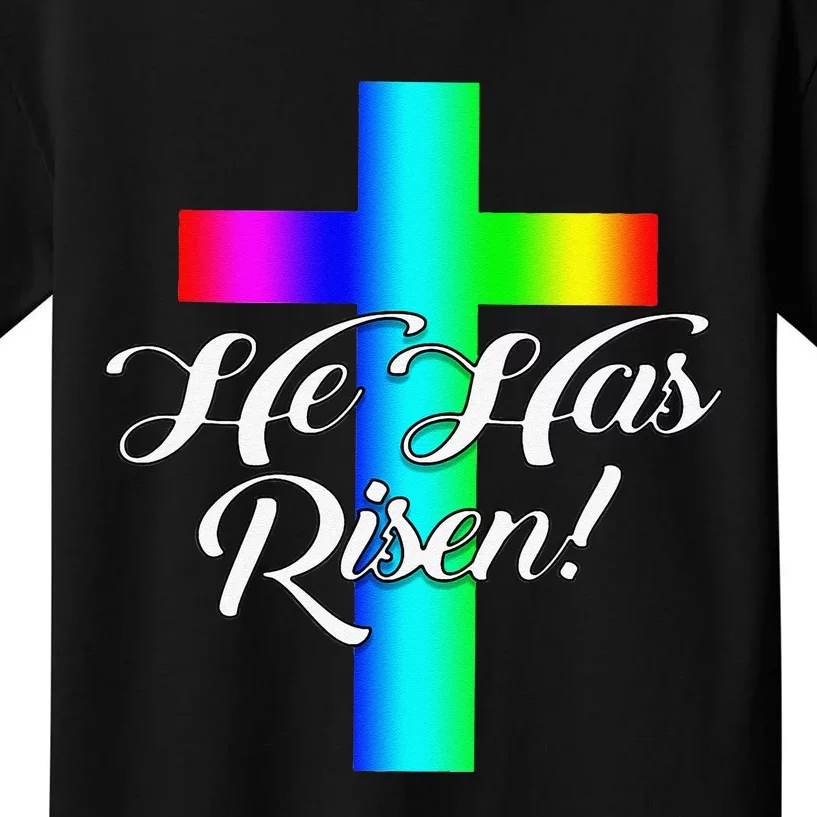 Christian Easter He Has Risen Gift Idea Jesus Kids T-Shirt