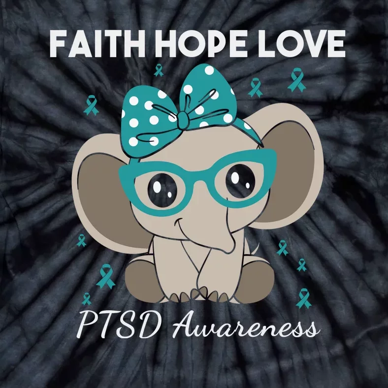 Cute Elephant I Have PTSD Awareness PTSD Awareness Hope Support Love Tie-Dye T-Shirt