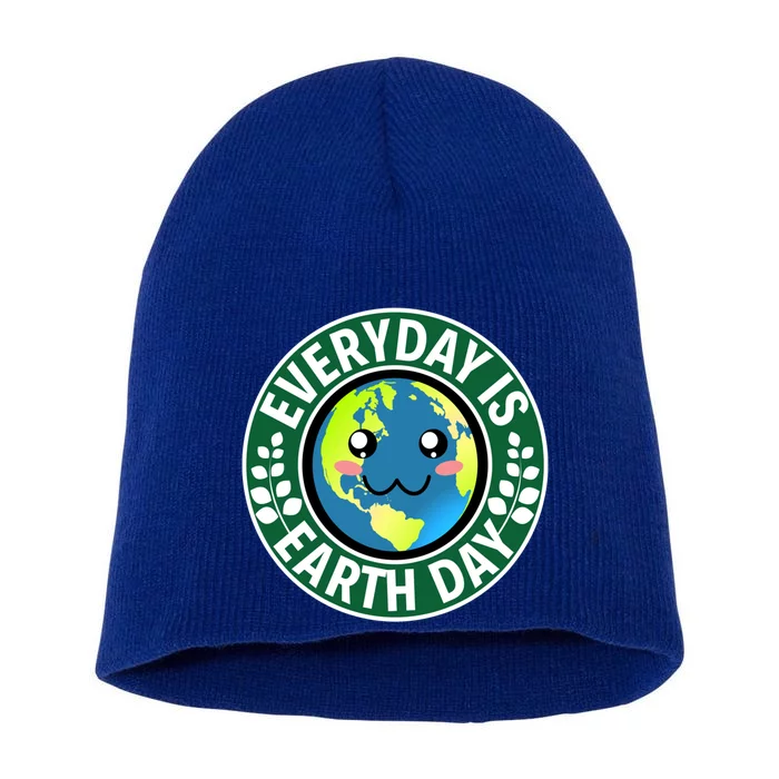 Cute Everyday Is Earth Day Environtal Eco Planet Gift Short Acrylic Beanie