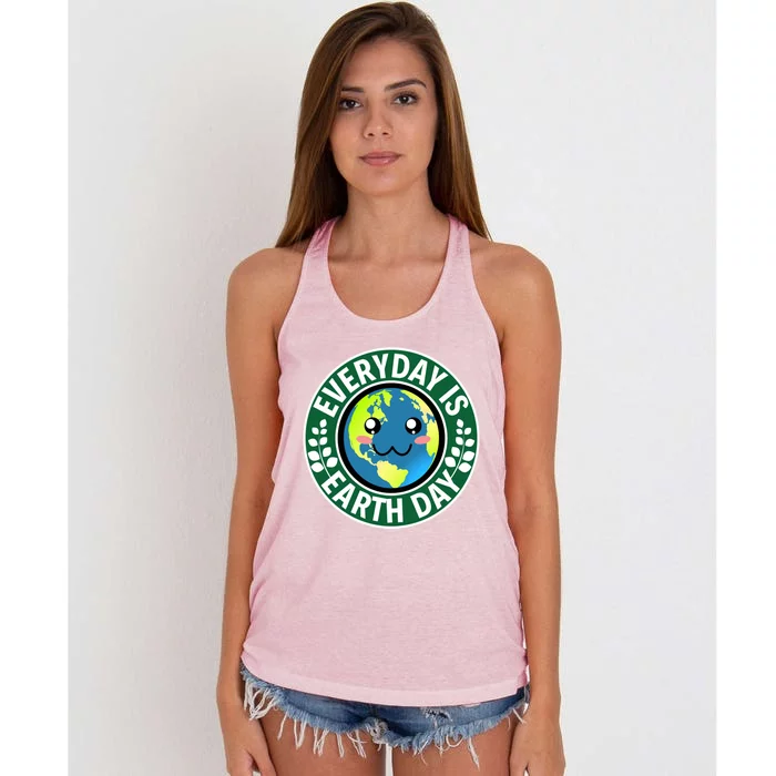 Cute Everyday Is Earth Day Environtal Eco Planet Gift Women's Knotted Racerback Tank