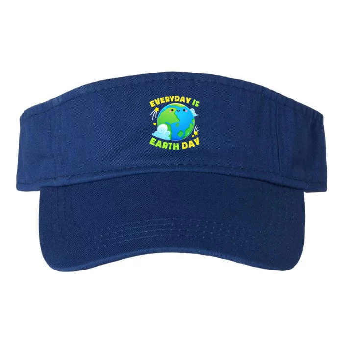 Cute Everyday Is Earth Day Love Animal Earth Funny Gift Great Gift Valucap Bio-Washed Visor