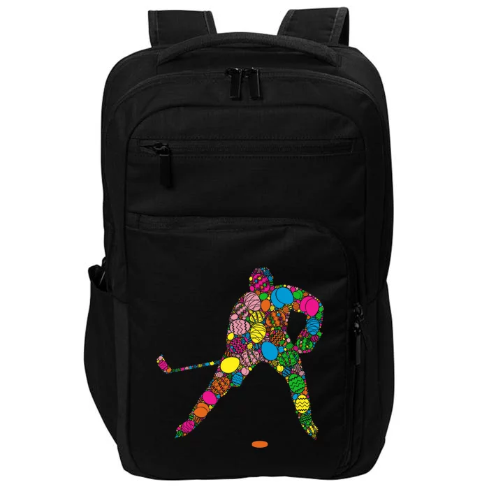 Colorful Egg Ice Hockey Gift Gift Easter Day Meaningful Gift Impact Tech Backpack